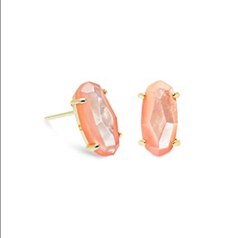 NEW Kendra Scott Betty Gold Stud Earrings pink
